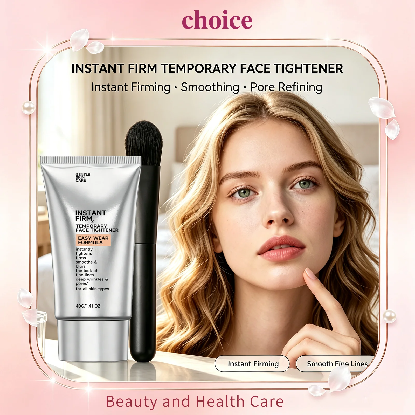 Instant Face Tightener Cream Anti‑Aging Fade Wrinkles Refine Pores Moisturizing Nourishing Smoothing Daily Face Care Cream 40g