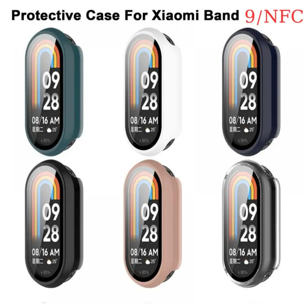 

PC+tempered protective case strap for Xiaomi Band 9 full cover watch protection Xiaomi Band 9 NFC scratch resistant hard case