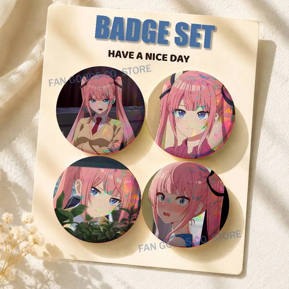 M-Midnight Heart Anime N-Nene Brooches for Backpack Accessories 25,32,44,58,75mm Round Enamel Pins 2-piece set  Anime Badge