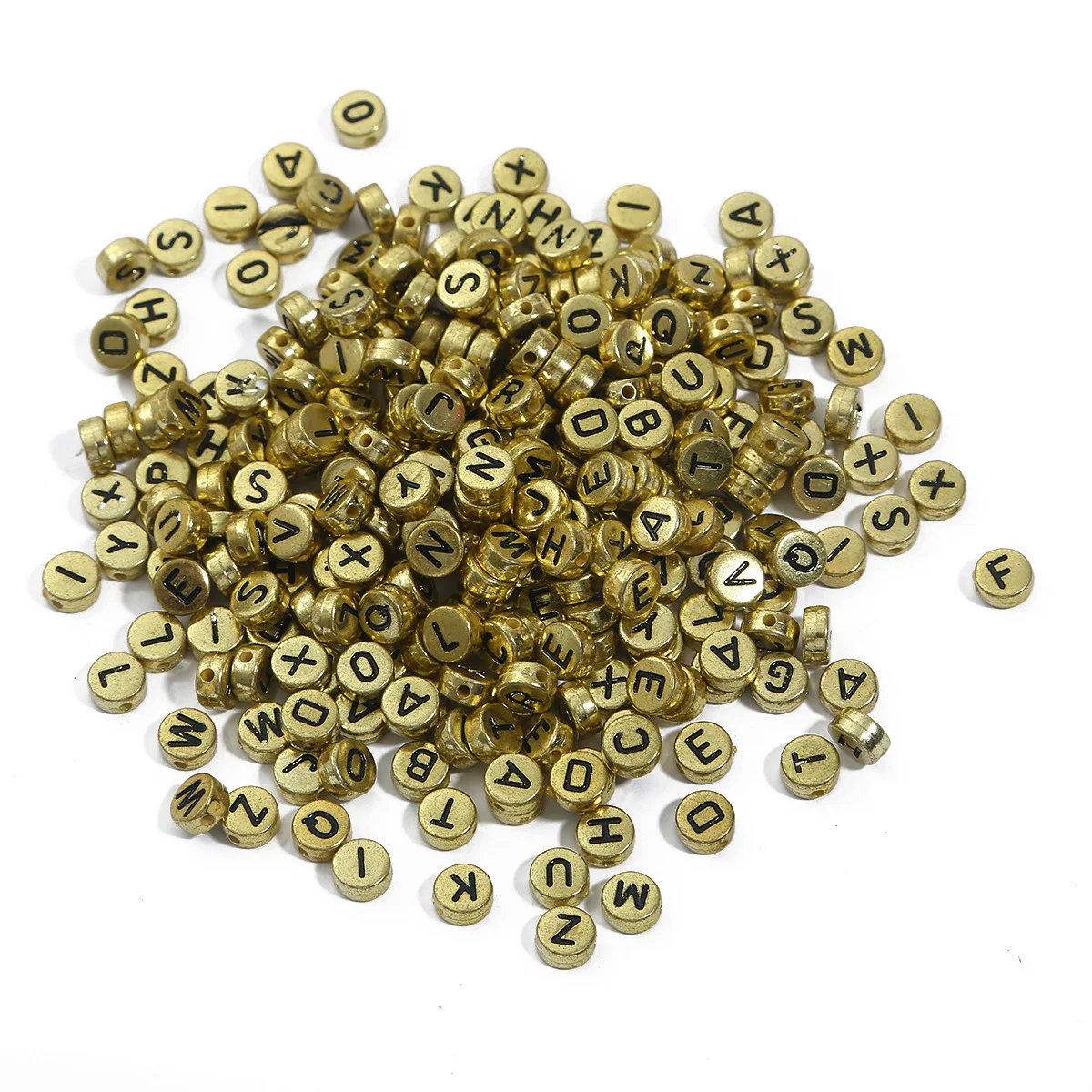 4x7MM 305/605pcs English letter beads, black and gold, acrylic loose beads, bracelets, necklaces, earrings DIY accessories view 4