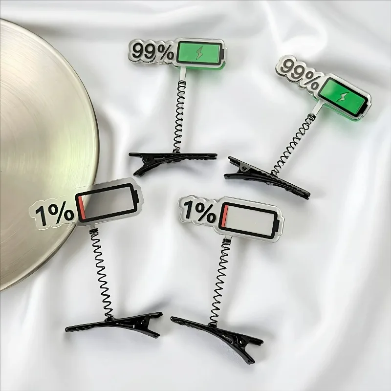 Creative Spring Electric Quantity Clip Funny Headdress Spring Hair Accessories Women Swaying Bangs Side Duckbill Clip for Friend