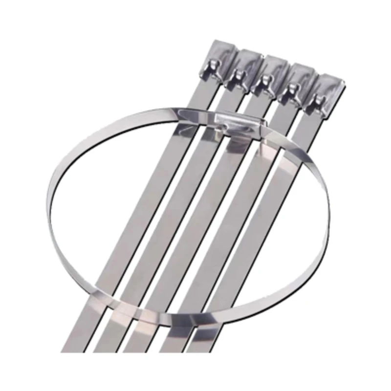 100pcs Stainless steel metal Cable Ties tie Zip Wrap Exhaust Heat Straps Induction pipe 4.6mm width 100-700mm 304 Material