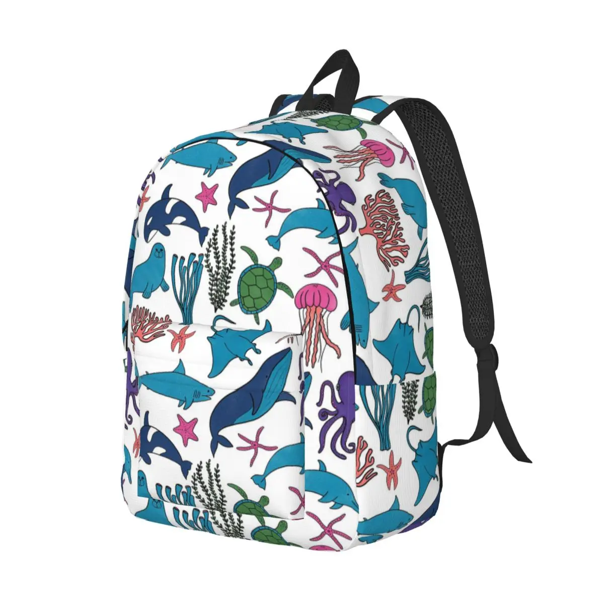 حقيبة ظهر لحيوانات البحر للطلاب والأولاد والبنات حقيبة كتب للأطفال حقيبة مدرسية حقائب كتف للكمبيوتر للرجال والنساء