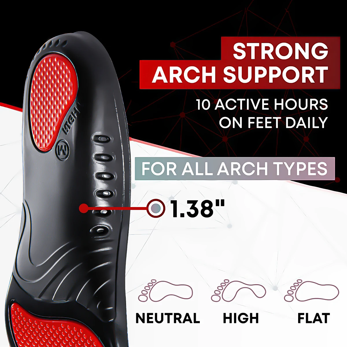 1 Pair Plantar Fasciitis Orthopedic Sport Insole High Arch Support Men Women Sole Flat Feet Pain Relief Orthotic Shoe Insert