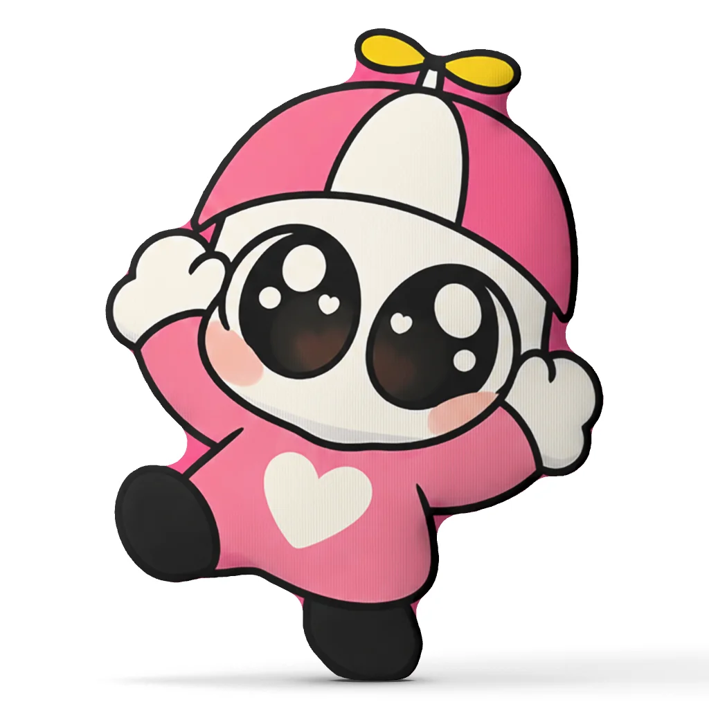 Omenaso Cartoon Meme With Pink Propeller Hat Shaped Pillow Cushion Irregular Stuffed Throw Pillows for Sofa Home Decoration Gift