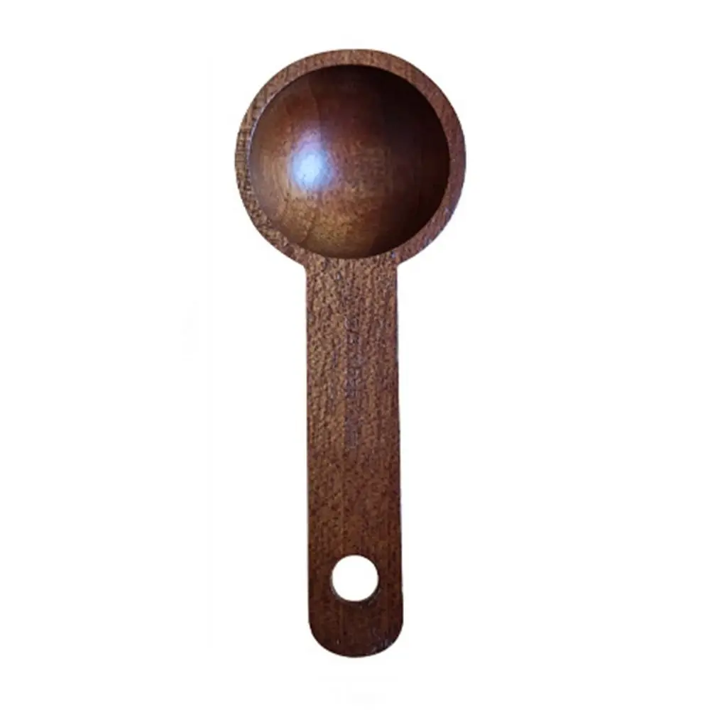 

Tablespoon Measuring Spoon Walnut Wooden Tea Beech Wooden Spoon Hangable Long Handle Coffee Bean Spoon Kitchen