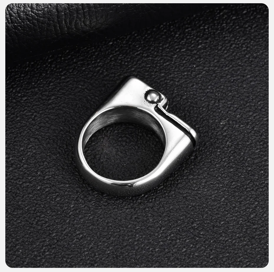 Vnox Herrenring aus Edelstahl in Feuerzeugform, Punk-Ring in Silberfarbe, US-Größe 8-11, einzigartiges kreatives Party-Schmuckgeschenk – Detail 7