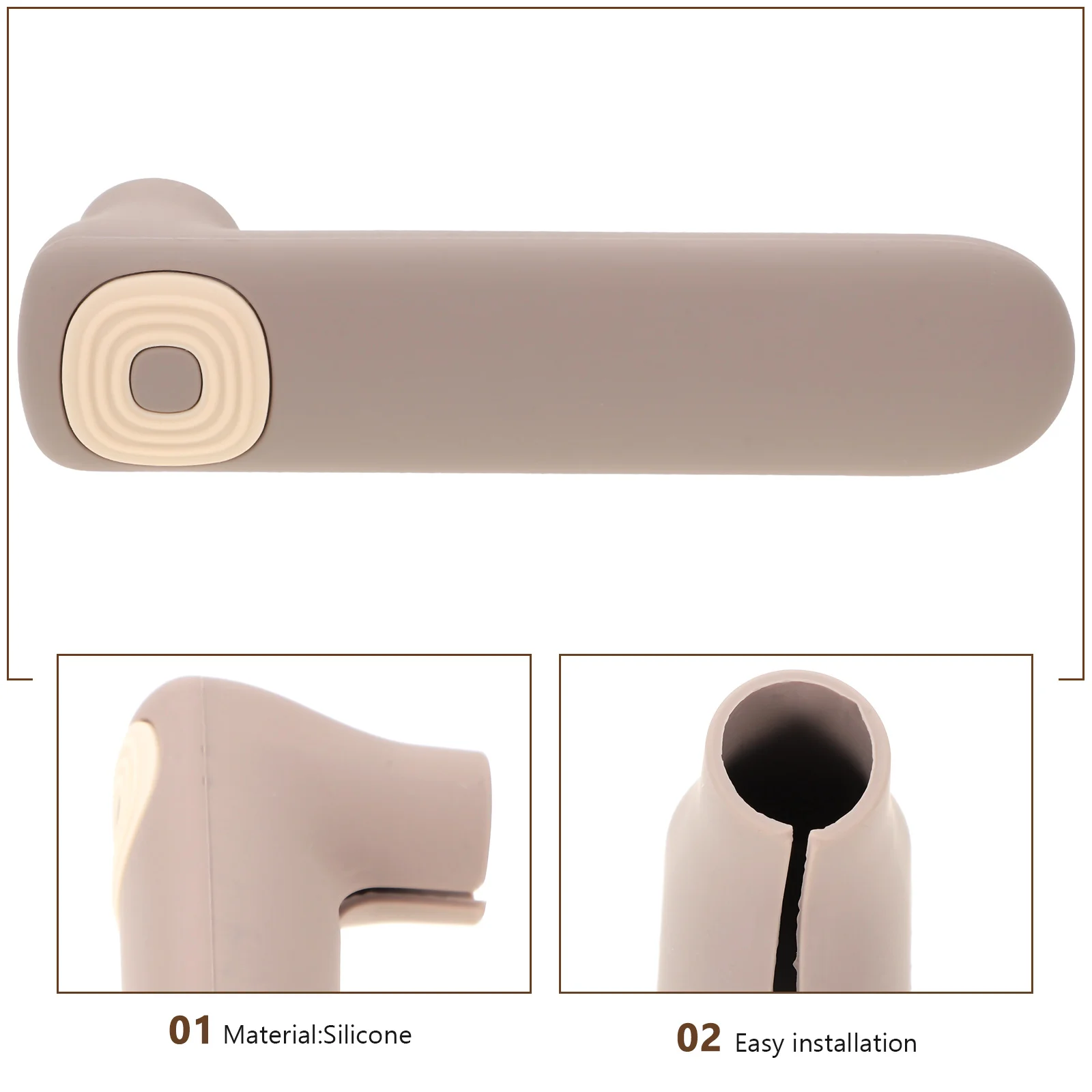 Silicone Door Handle Cover Baby Proofing Protective Sleeve for Long Handles Anti Collision Knob Guard Child Safety Wall