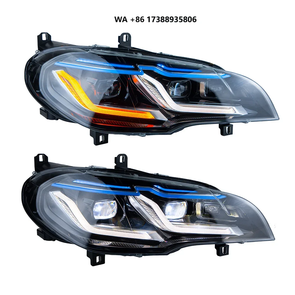 Modified E70 Headlight for X5 2005-2013 E70 LED Headlight Xenon Update Led Headlamp No AFS Complete Plug and Play