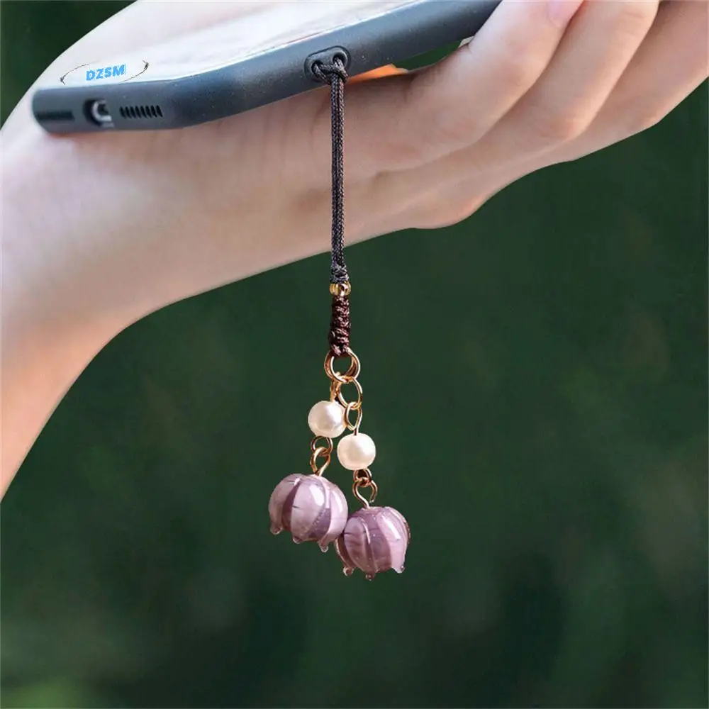 

Ornaments Cellphone Strap Phone Accessories Phone Strap Mobile Phone Keychain Anti-lost Lanyard Orchid Flower Phone Chains