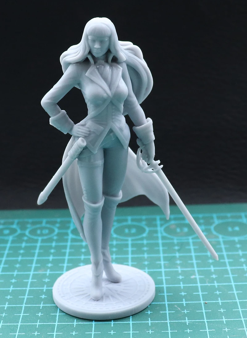 Imagem -04 - Resin Model Kits Female Swordsman Unpainted no Color Rw780 24 75 mm 18 100 mm