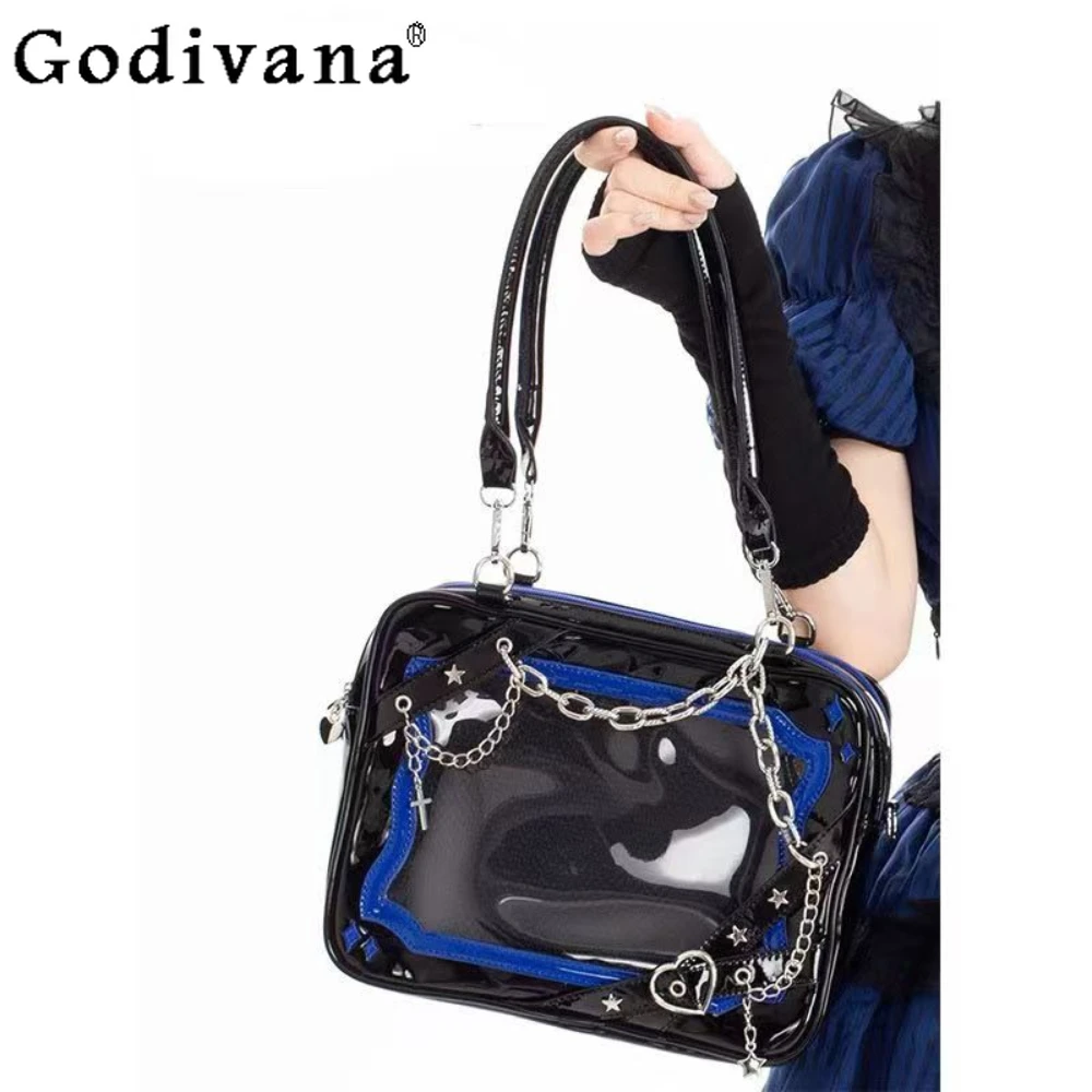 Sweet Japanese Spice Girl Subculture Shoulder Crossbody Bag Chain Bags Gothic Cute Transparent Itabag