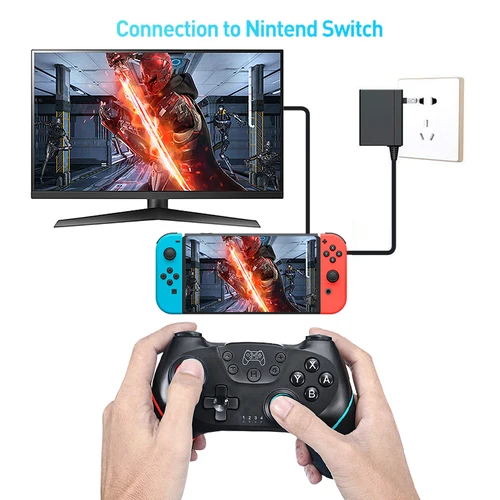 Imagen 2 del producto Controlador inalámbrico Compatible con Nintendo Switch, Turbo Bluetooth ajustable con mando de vibración de 6 ejes para consola PC/NS Lite