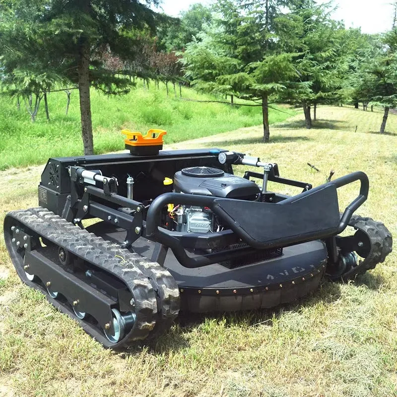 Robotic Lawn Mower with 80 cm 100 cm 120 cm Cutting Width Remote Controlled Track Type for Industrial Use Durable