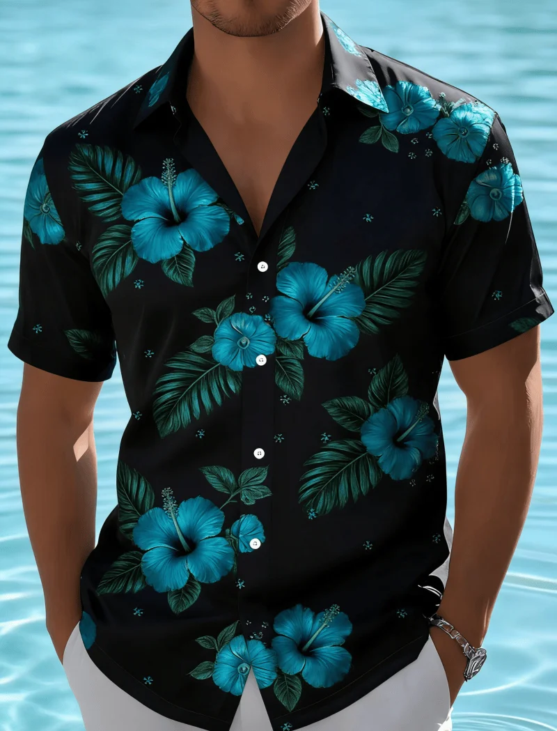 

Men's Artistic Aloha Print Short Sleeve Shirt Summer Casual Fashion For Daily Wear Holiday Beach And Street Style Outfits