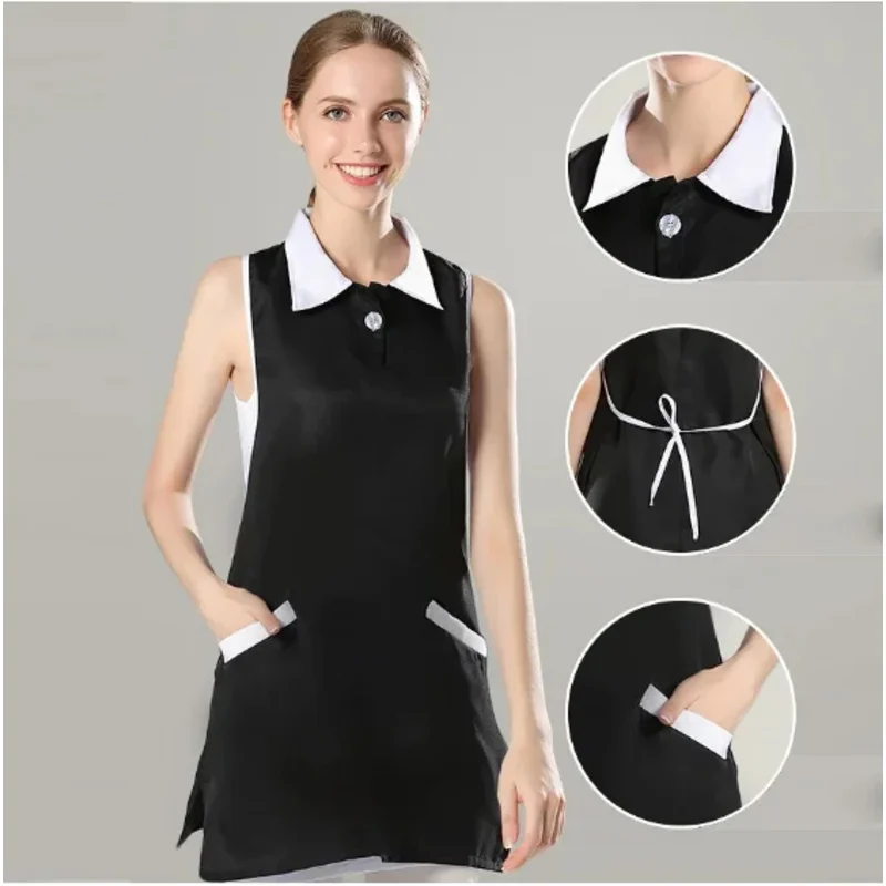 female Beauty vest Beauty salon beautician work clothes apron Korean version fashion nail waitress sleeveless