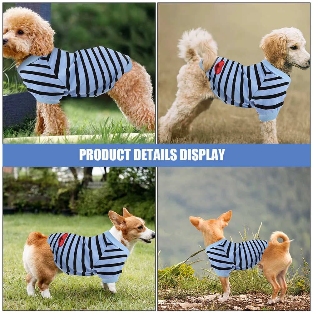 

Dog Cotton Shirt Breathable Striped Puppy Outfit Size L Summer Soft Comfortable Pet Clothes Dog Shirts Pet Clothes