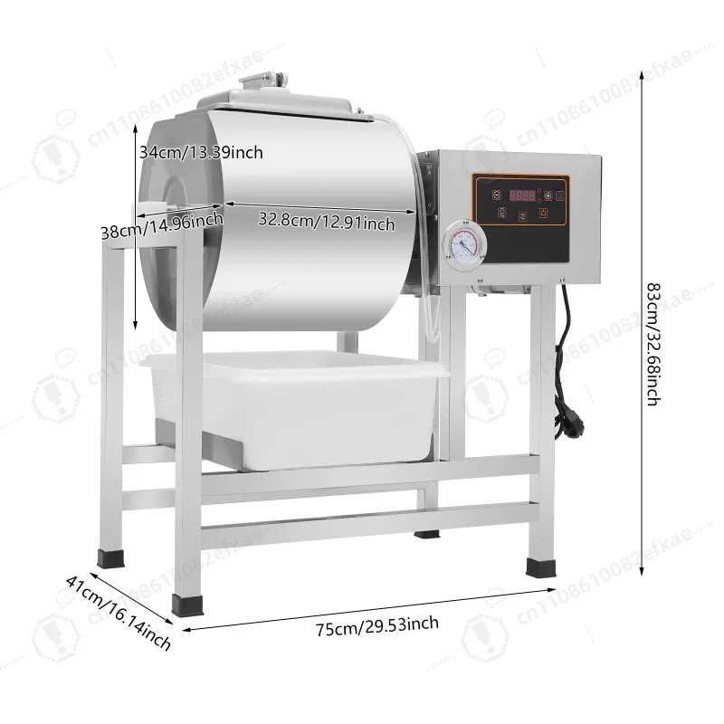 45L Commercial Meat Marinating Machine 240W Vacuum Electric Meat Tenderizer LED Display for Chicken Pork Fish