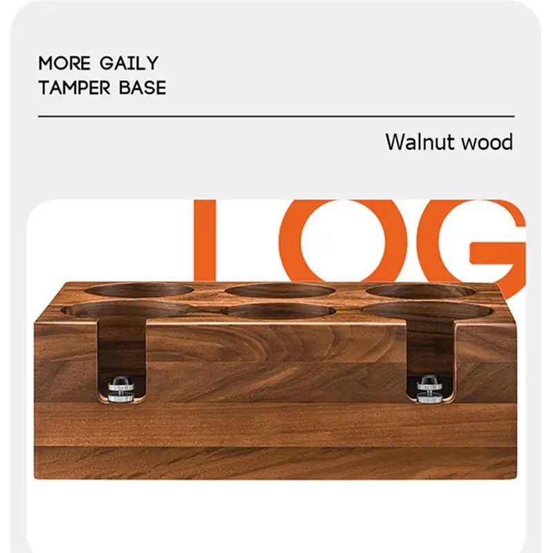 [T80C]51/53mm Coffee Tamper Holder Portafilter Rack Walnut Wood Espresso Tamper Mat Coffee Maker Support Base