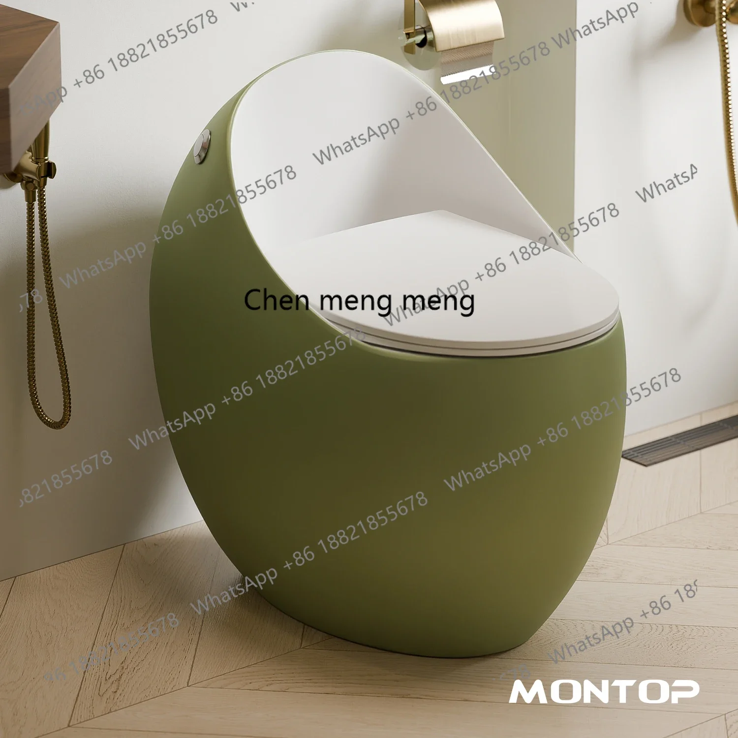 European retro green siphon ceramic toilet anti-blocking and splash-proof household toilet
