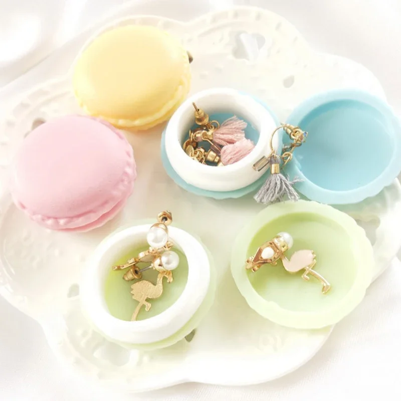 Fresh Macaron Mini Jewelry Storage Box Colorful Small Candy Color Cute Necklace Earrings Organizer Jewelry Accessories Case