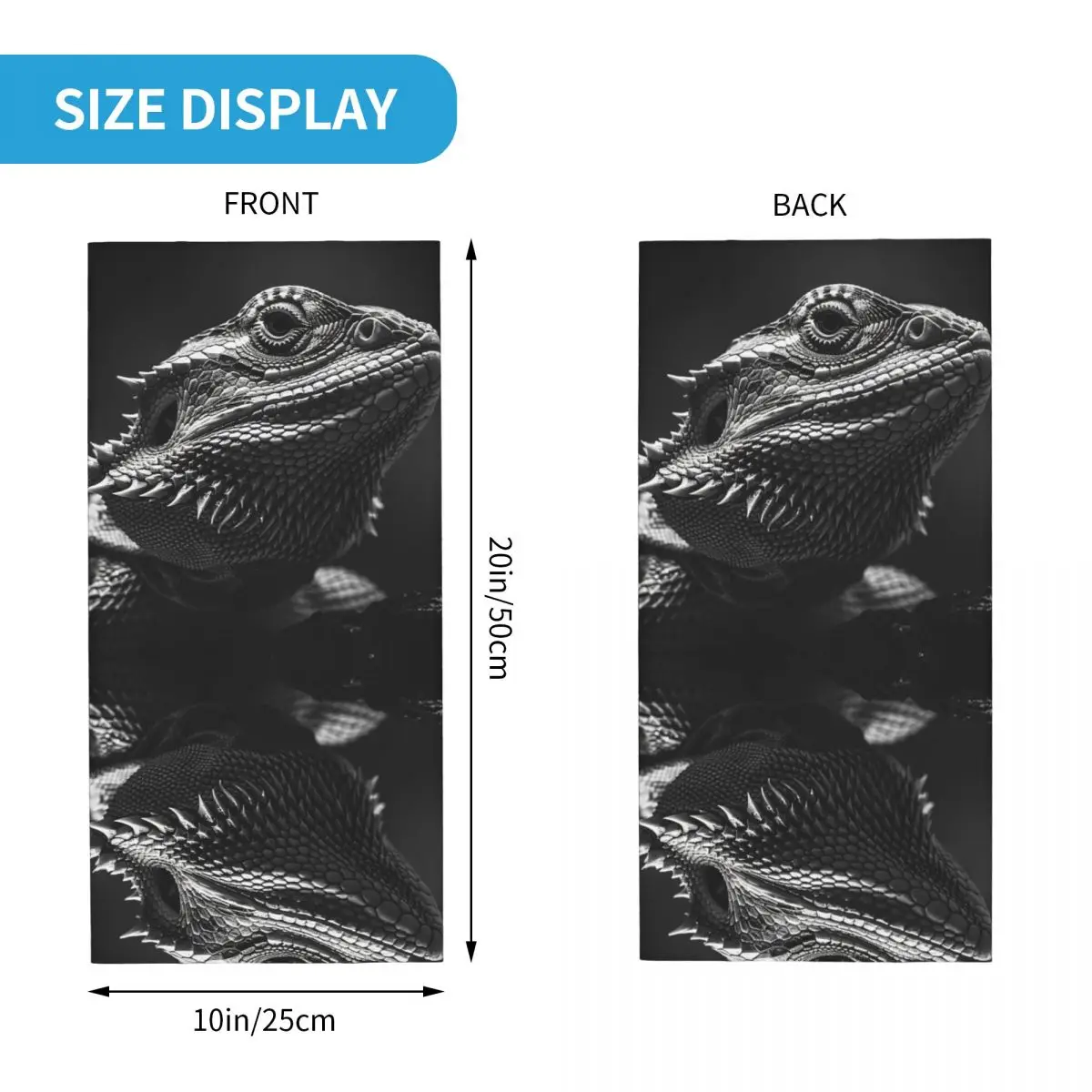 Lizard Bearded Dragon Bandana Neck Gaiter Printed Mask Scarf Multi-use FaceMask Hiking Fishing Unisex Adult Windproof