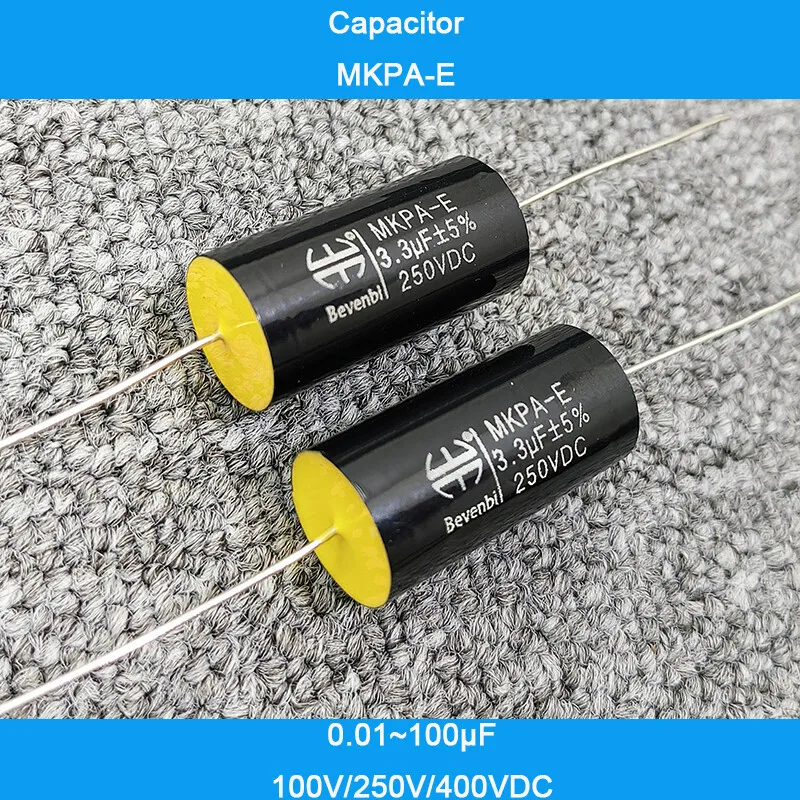 Bevenbi MKPA-E Axial Speaker Frequency Metalized Film Capacitor 100/250/400V 0.1uf-100uf