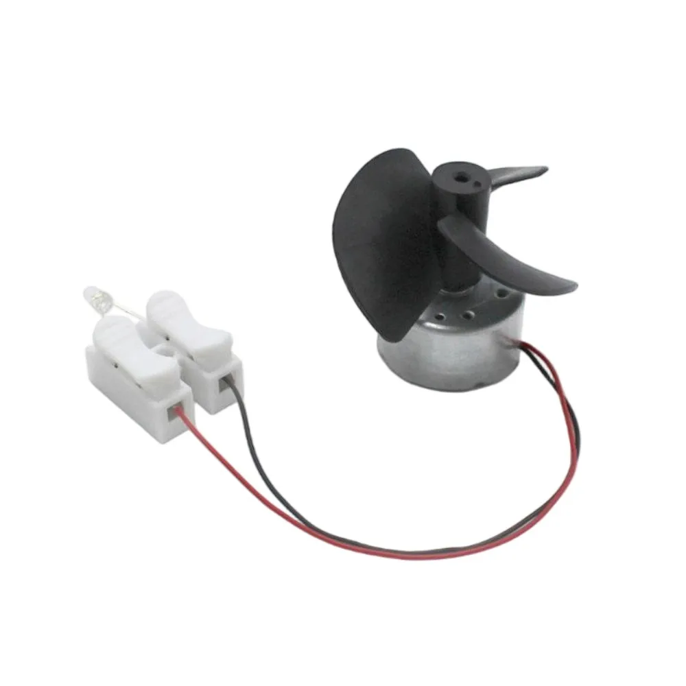 Blow Power Generation Experiment Kit Wind Turbine with LED Light Physical Science Handmade DIY Kit