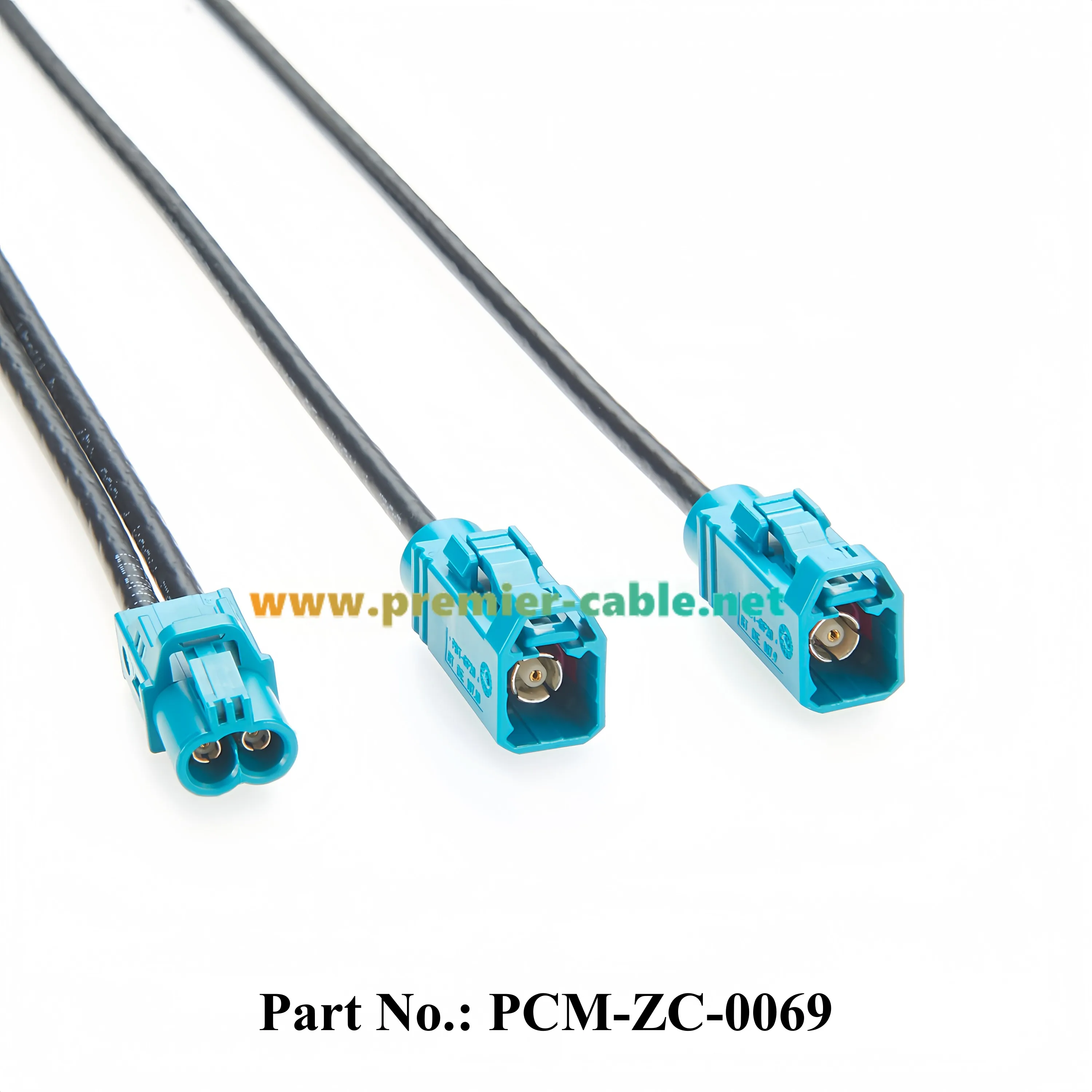 2-in-1 Dual-Core Mini-FAKRA-Z-Buchse auf 2 FAKRA-Z-Buchsen HF-Koaxialkabel-Baugruppen Rosenberger AMK12B-1M4Z5-Z & 59Z113-000-Z – Detail 2