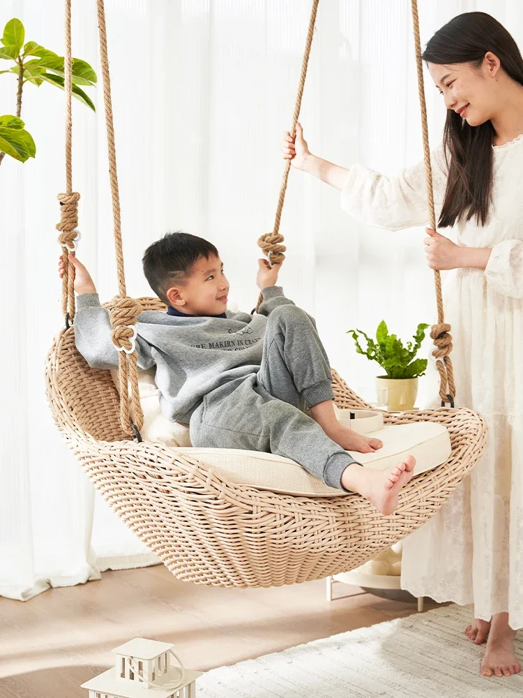 Hanging chair indoor swing balcony cradle chair rattan chair household lazy hammock rocking Internet celebrity swing