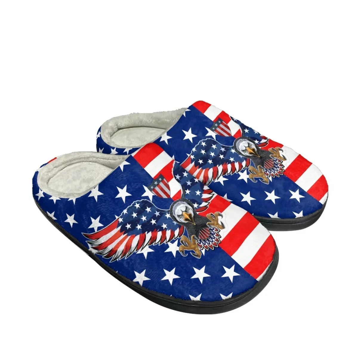 

America Flag Printed Casual Slippers Dropshipping Women's Home Flat Cotton Slippers Autumn Winter Warm Couple Comfort Footwear
