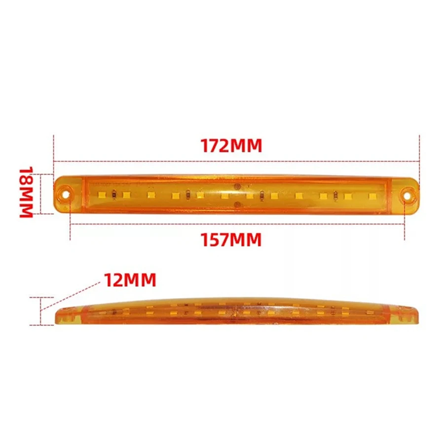 20PCS Yellow 12LED Truck LED Marker Lights Truck LED Side Marker Lighting Marker LED Lamp 24 v Truck Parking Lights For Trailers
