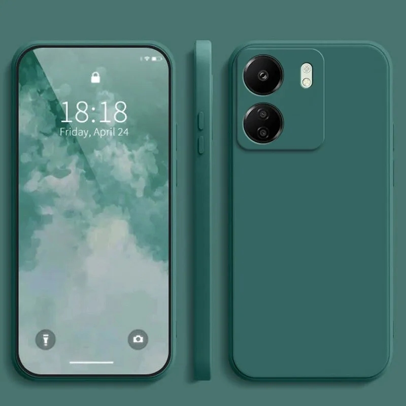 Flüssige Silikonhülle für Xiaomi Redmi 13C 4G Cover Redmi 13C Matte Case Poco C65 Soft Procect Cover Redmi 13c Fundas – Detail 2