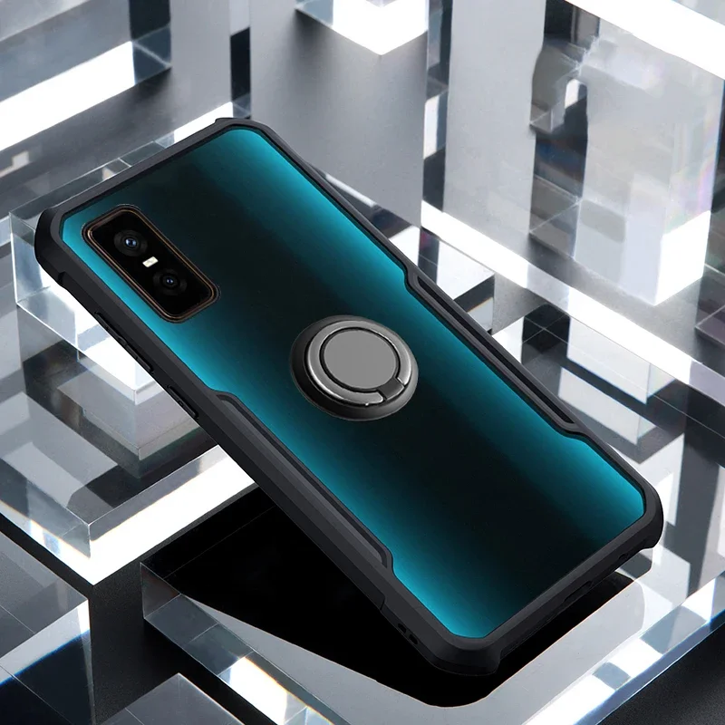 

Clear Acrylic Frame Back Cover For Infinix GT30 GT20 GT10 Pro Case Car Magnetic Holder Ring Coque for Infinix GT 30 20 10 GT Pro