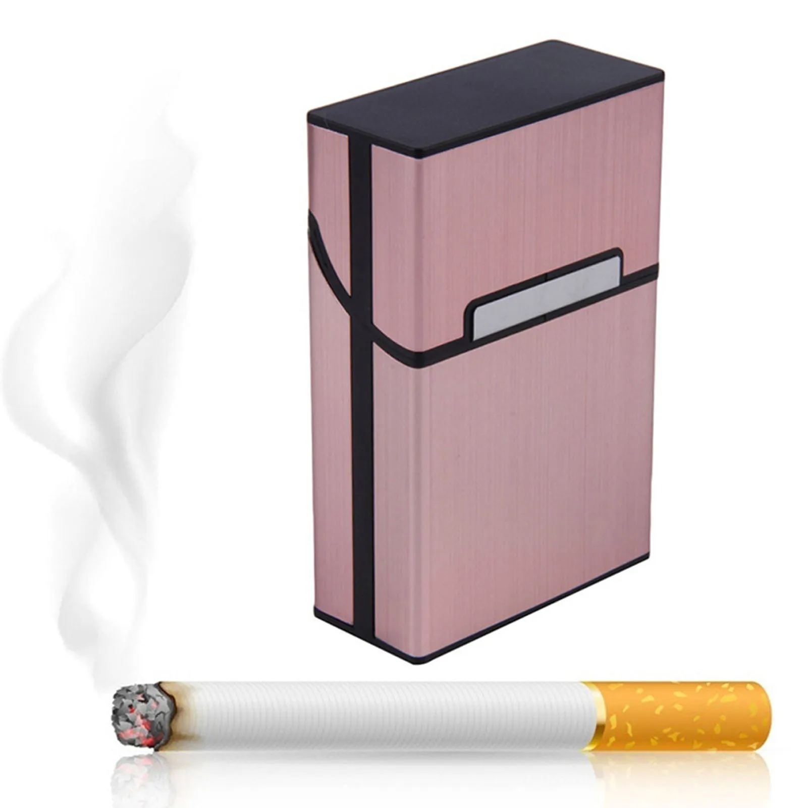 Cigarette Case Elegant Travel Holder for Men Brushed Aluminum Alloy Box 20 Cigarettes Portable Pocket Storage Case