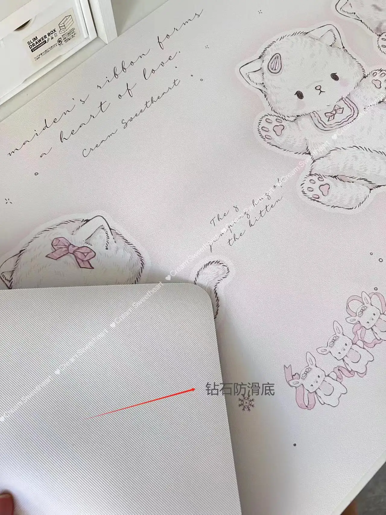 Cute Shaped PU Mouse Pad XXL Oversized Leather Office Study Computer Keyboard Pad Kawaii Anime Cat Girl Office Study Desk Mat