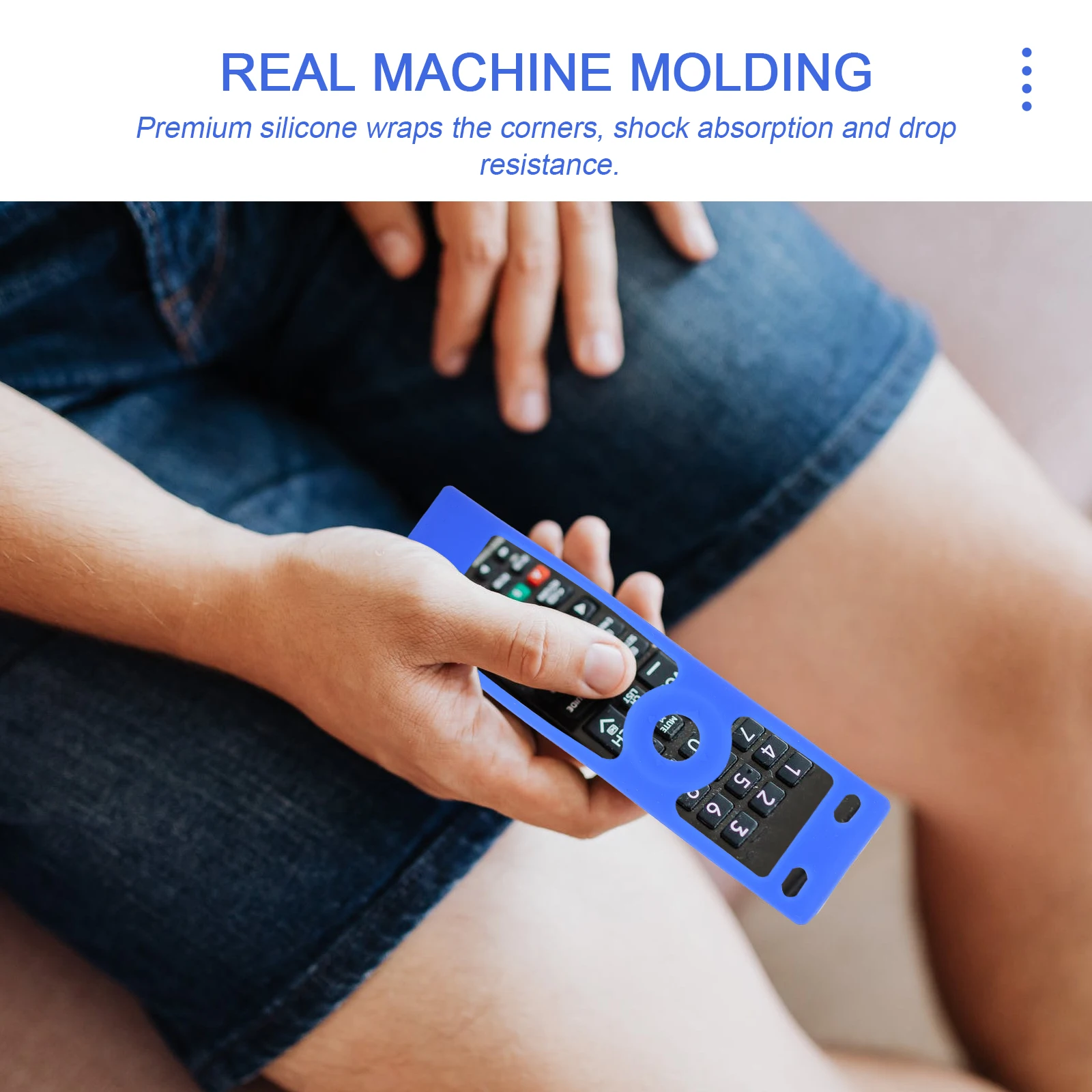 

Remote Controller Cover Silicone Protective Shell Blue Anti-Fingerprint Shockproof Drop Resistant Lanyard Hanging Design