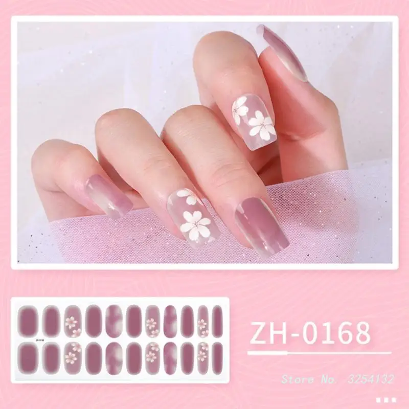 22 Finger Full Wraps Nail Polish Stickers Self-Adhesive Nail Strips Nail Decals Accessories for Women Girls DIY Nail Art