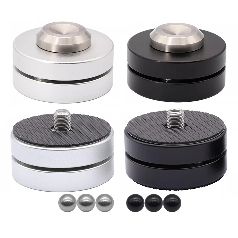 46mm Aluminum Alloy Speaker Spike Pad Steel Ball Ceramics Ball Shock-absorbing Isolation Stand Feet Damping Nail