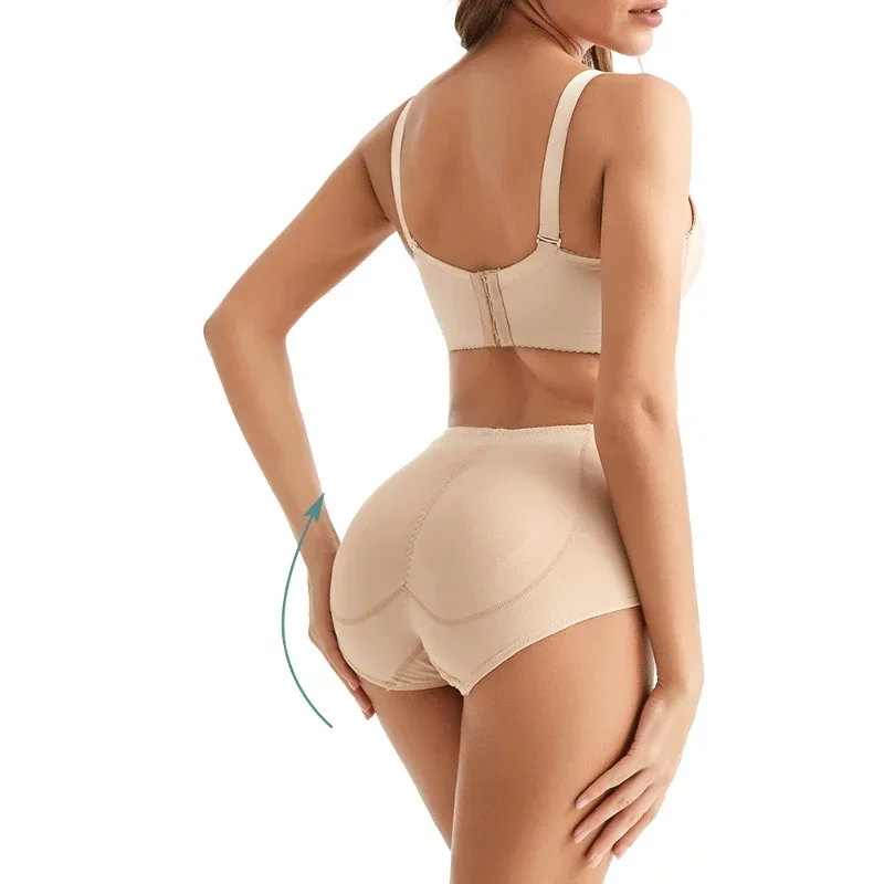 Silicone Padded Briefs side profile demonstrating natural drape of silicone pads creating hip curve enhancement