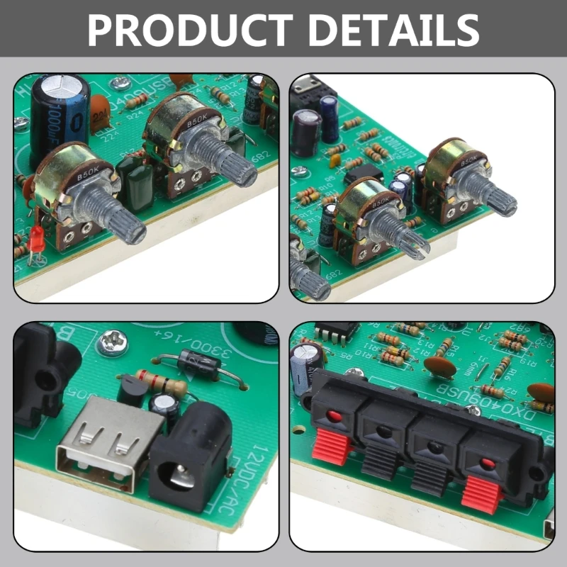 DX0409 Stereos Amplifier Modules Powerful Output Double Channel Audios Amplifier Dropship