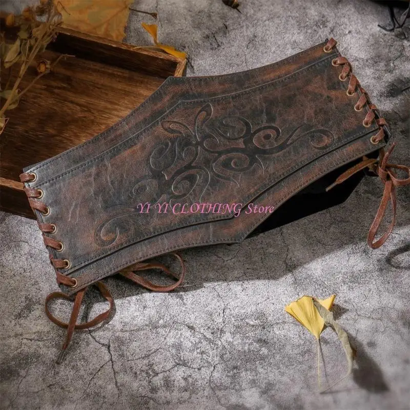 N5KF Women PU Leather Belt Historical Event Waist Strap For Theme Event Gatherings And Everyday Wear Halloween Supply