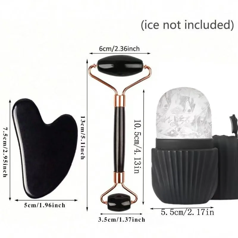 1/2/3pcs Ice Face Roller Facial Skincare Ice Set,Facial Roller GuaSha FaceTool Set,Face Massage Lifting Contouring