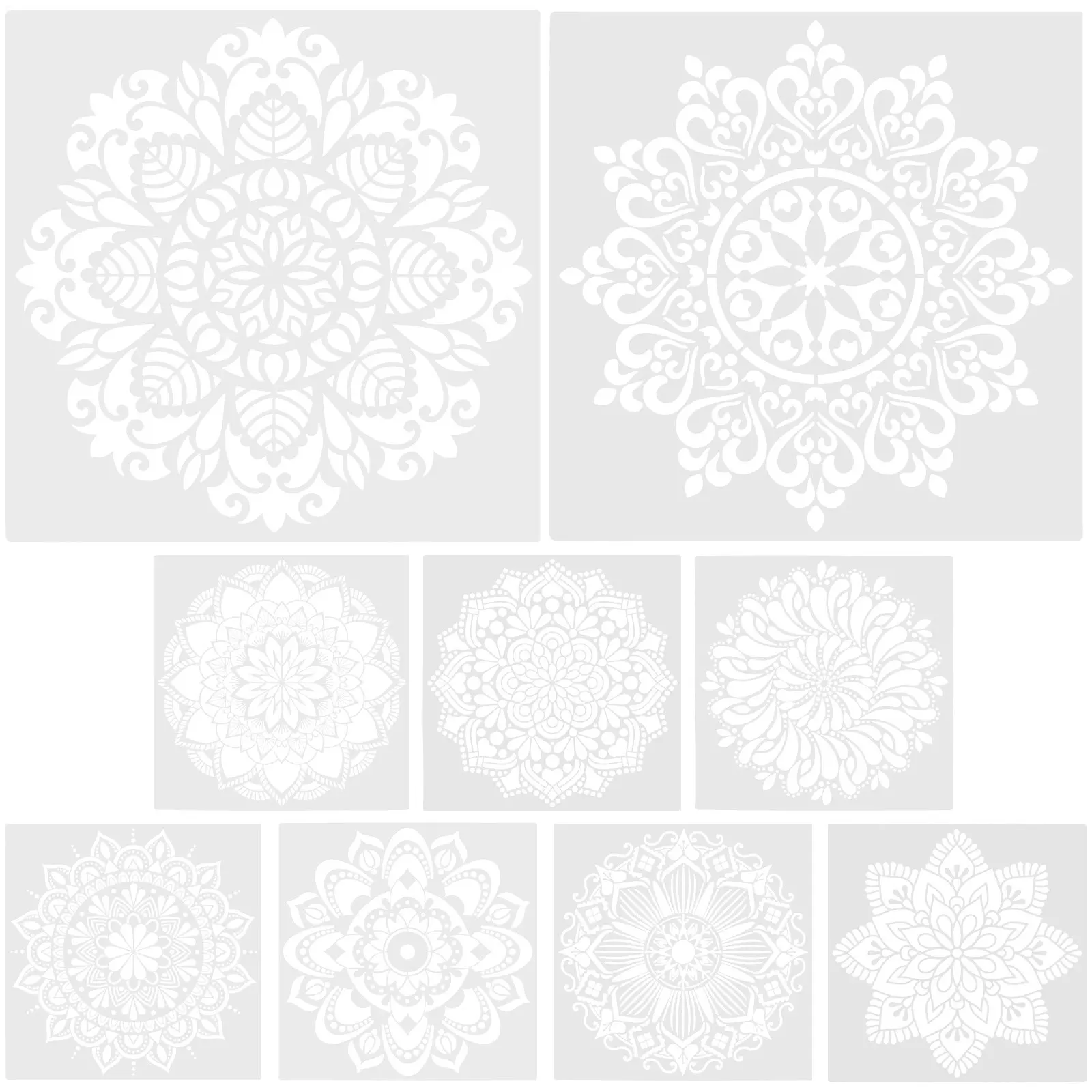 

9pcs Plastic Painting Templates for Wall Art Furniture Decoration Reusable M Stencils DIY Crafts Washable