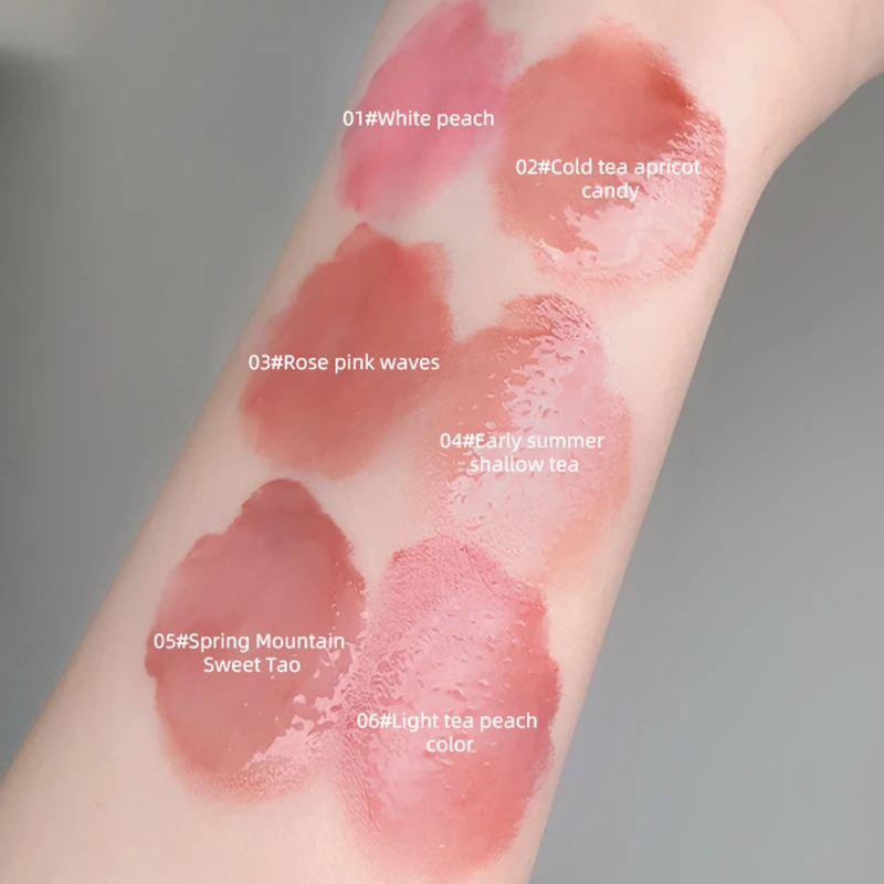 Crystal translucent lip glaze moisturizing water is not easy to fade natural color mouth red lip glaze