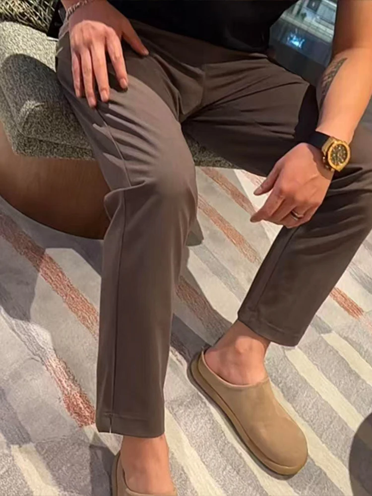  Lightweight Men's Summer Fashion Slim Fit Straight Leg Casual Pants No Ironing Required Fashionable Business Style