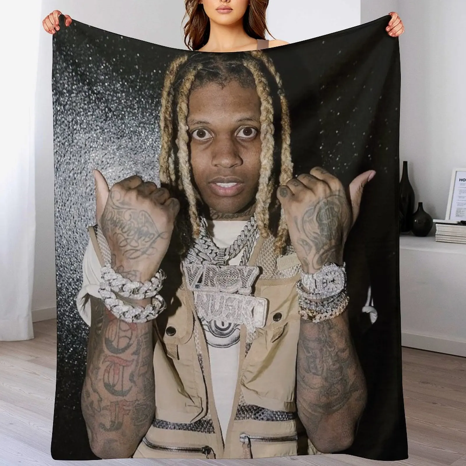 lil durk Throw Blanket Stylish Couch Blanket for Home Living Room