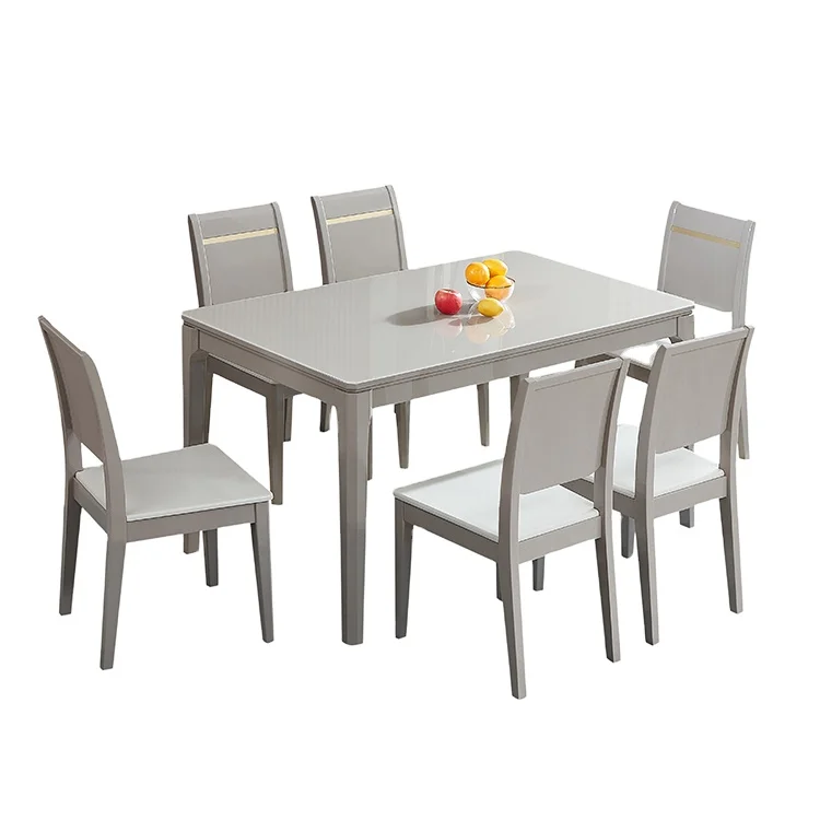 

126006 QUANU Lately hot sale 4 or 6 6 seater dining room dining table set