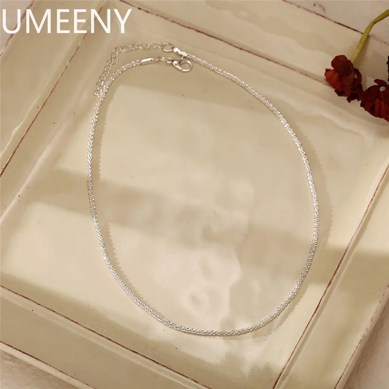 Nieuwe S925 Sterling zilveren ketting 2 mm sprankelend sleutelbeen, trui ketting, hoge charme sieraden cadeau vrouwen