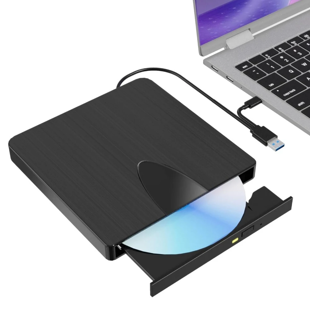 

External Blu Ray Drive For Laptop USB 3.0 Optical Bluray Drive Portable DVD/CD/BD Player Burner Compatible with Windows MacOS